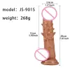 Flesh-tone silicone dildo with textured ribs and curved tip adult toy